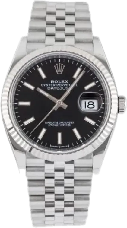Montre acier à cadran noir