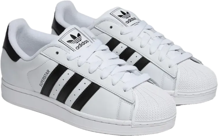 Baskets Adidas Superstar blanches à bandes noires Baskets Adidas Superstar blanches à bandes noires